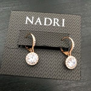 Nadri Rose Gold Drop Earrings